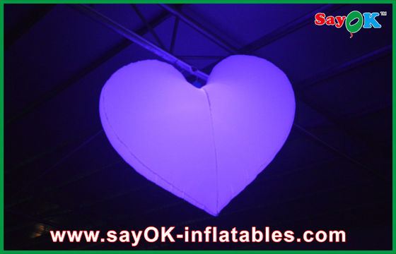 Hanging Inflatable Lighting Decoration For Wedding Heart LED