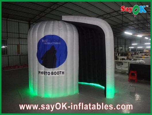 Event Booth Displays Black Inside Inflatable Rounded Photo Booth 3 X 2 X 2.3m With Led Lights