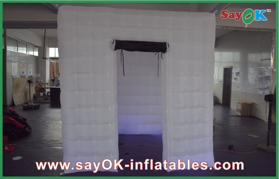 Photo Booth Decorations One Door Custom Inflatable Products With LED Lighting , Inflatable Building