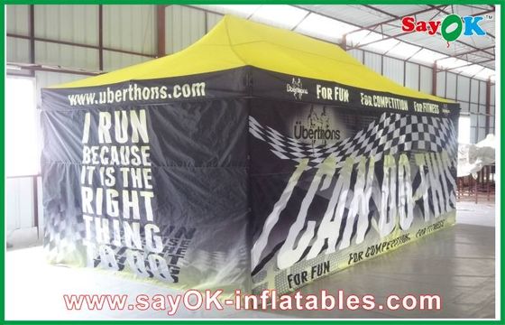 Outdoor Canopy Tent Huge Black Folding Easy Up Tent Steel Frame For Advertisement