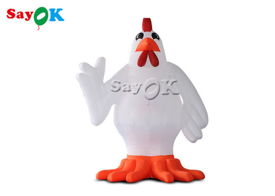 Festival Party Decor White Inflatable Cartoon Characters 13ft Animal Chicken Rooster Model Inflatable Yard Decorations