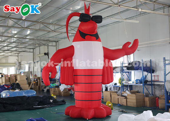 Inflated Cartoon Characters 4m Red Outdoor Crawfish Inflatable Cartoon Characters For Lobster Festival