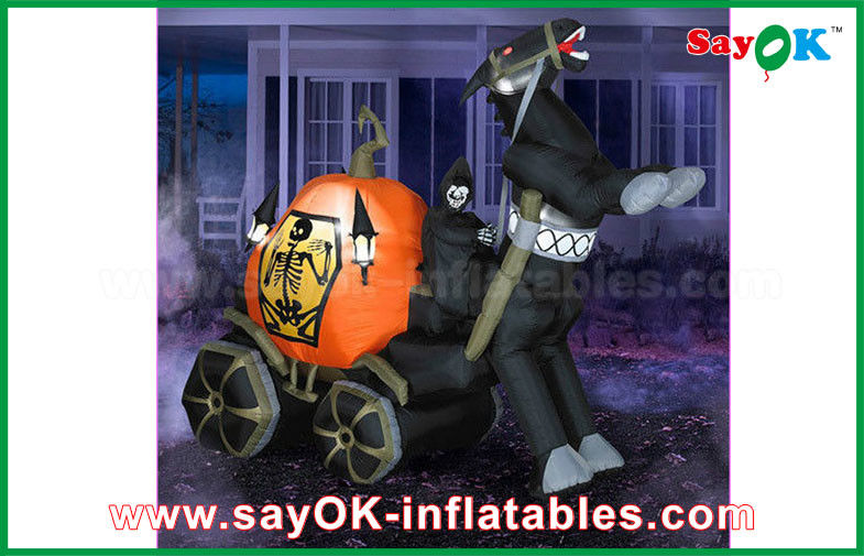 Black Oxford Cloth Halloween Yard Inflatable Decorations Motorcycle Inflatable Shape