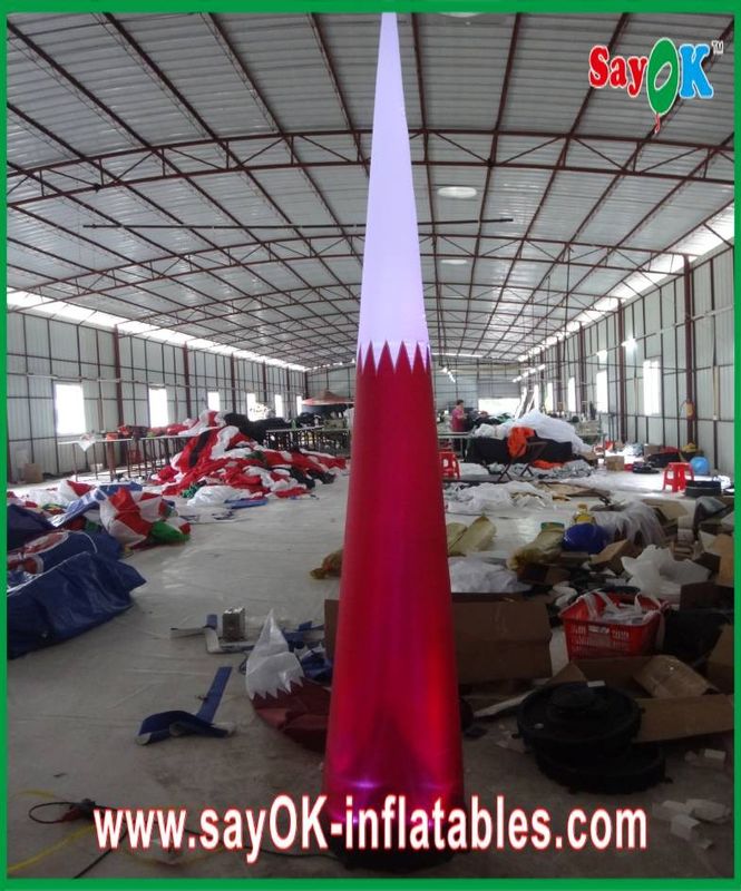 Led Lighting Dia 1.5meters Inflatable Cone Decoration For Event Red