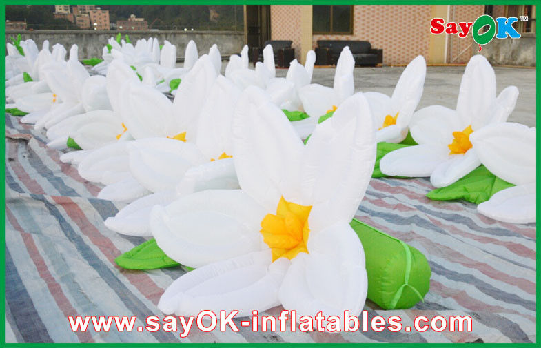 White Flower Chain Inflatable Lighting Decoration Oxford Cloth For Wedding Decoration