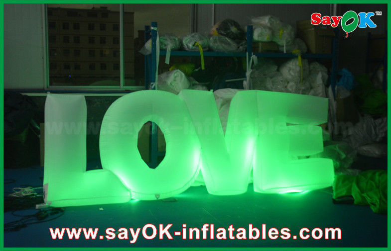 3x1.2m Inflatable Lighting Decorations Love Letters For Wedding With Nylon Cloth