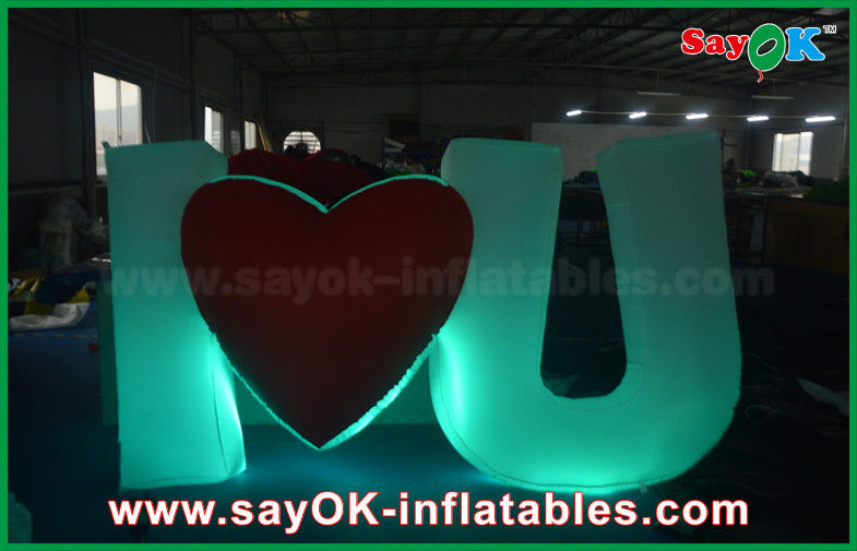 3x1.2m Inflatable Lighting Decorations Love Letters For Wedding With Nylon Cloth