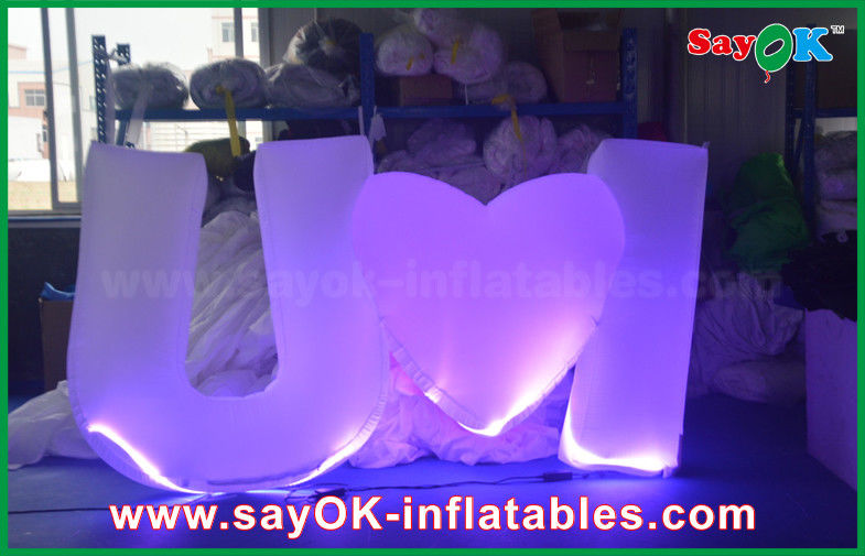 3x1.2m Inflatable Lighting Decorations Love Letters For Wedding With Nylon Cloth