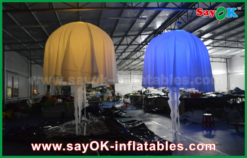 White Club Bar Inflatable Lighting Decoration Jellyfish Nylon Cloth For Party