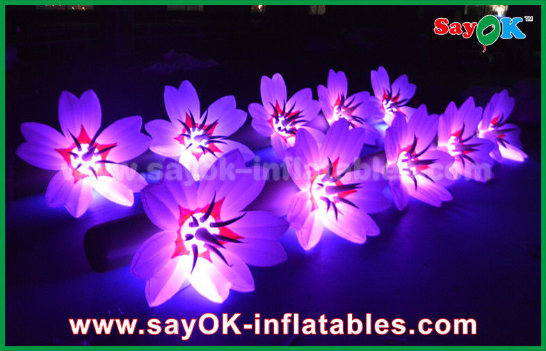 5m White Long Ground Nylon Cloth LED Flower Chain Inflatable Light Decoration