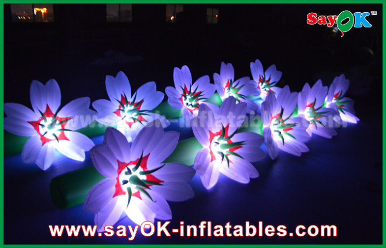 5m White Long Ground Nylon Cloth LED Flower Chain Inflatable Light Decoration