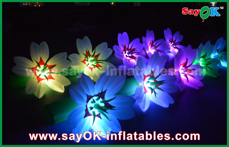 5m White Long Ground Nylon Cloth LED Flower Chain Inflatable Light Decoration