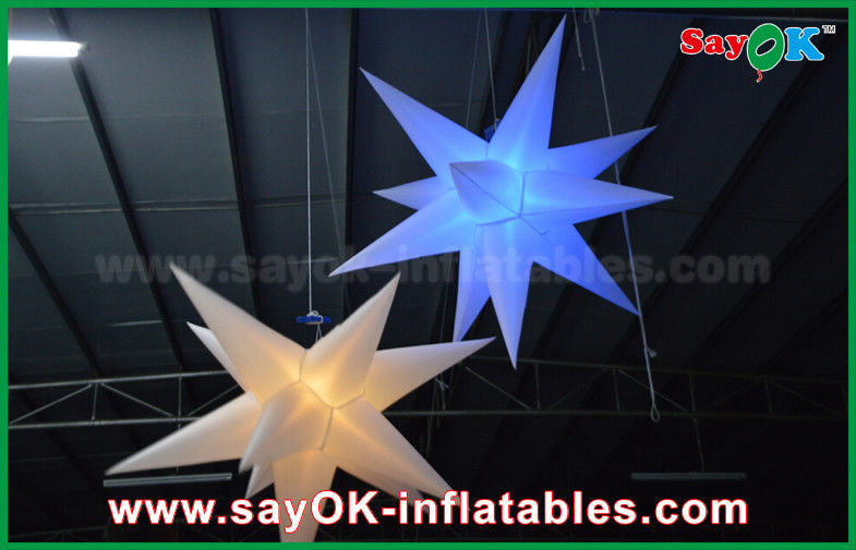 1.5m DIA Hang Up Celling Inflatable Star Balloon With LED Light Color Change