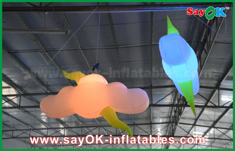 Stage Decoration Custom Inflatable Products Inflatable Cloud With Blower / LED Light