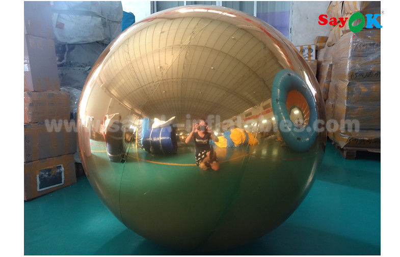 1m PVC Gold Inflatable Mirror Ball For Indoor Decoration Wedding Party