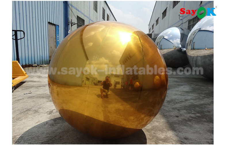 1m PVC Gold Inflatable Mirror Ball For Indoor Decoration Wedding Party