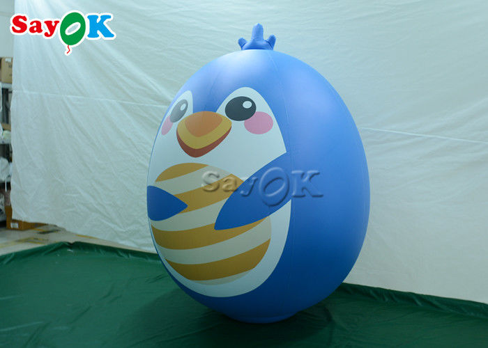Commercial Merry Xmas Inflatable Holiday Decorations Blue Blow Up Bird Cartoon Balloon