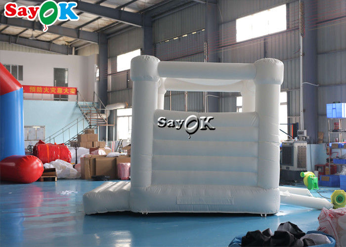 Pure White Pvc Wedding Inflatable Bouncy House With Air Blower