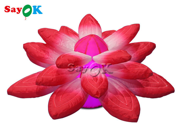 3.28ft Lobby Stage Decoration With Red Inflatable Lights Hanging Lotus
