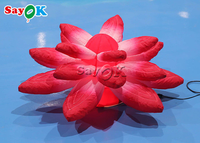 3.28ft Lobby Stage Decoration With Red Inflatable Lights Hanging Lotus