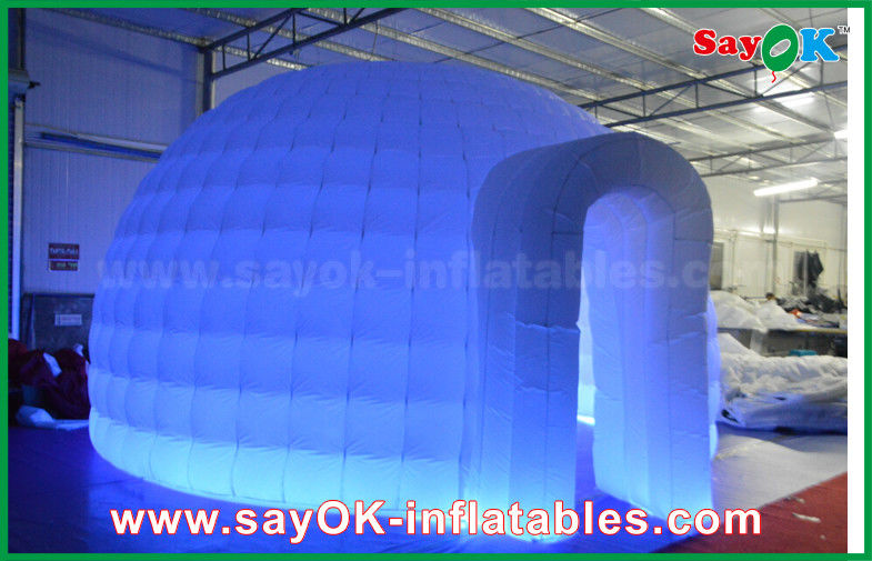 Inflatable Lawn Tent 210D Oxford Cloth Inflatable Igloo Air Tent Round Dome Tent With LED Light