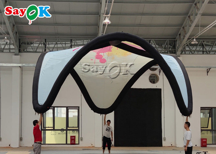 Inflatable Lawn Tent 17ft Inflatable Floating Glamping V Wing Marquee Tent Pnenmatic Arch Tent