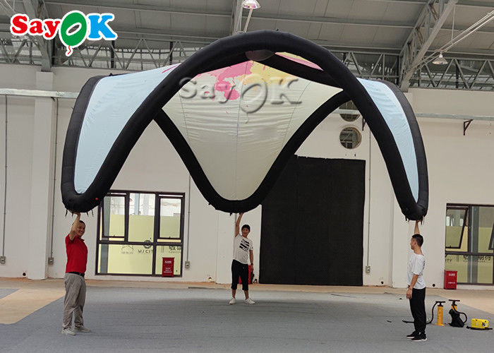 Inflatable Lawn Tent 17ft Inflatable Floating Glamping V Wing Marquee Tent Pnenmatic Arch Tent