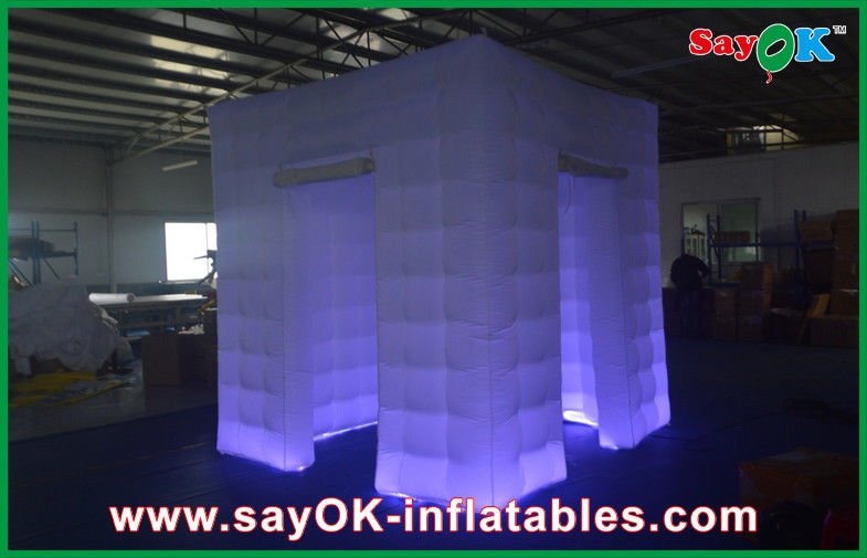 Inflatable Photo Booth Rental Led Light Blue Printing Inflate A Booth Middle For Gathering
