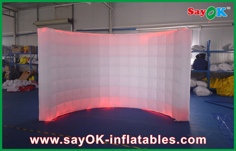 Party Photo Booth Durable Lighting Curved Inflatable Lighted Christmas Decoration Air Wall