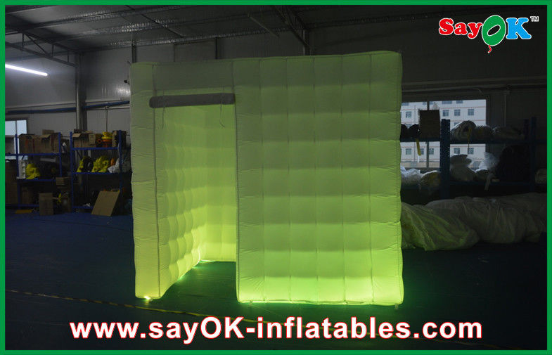 Inflatable Photo Studio White Lighting Cube Inflatable Photo Booth Tent Left Door For Party