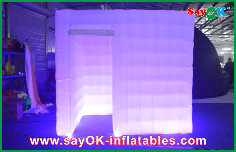 Portable Photo Booth 210d Oxford Cloth Waterproof Inflatable Photo Booth Tent Purple Led Light
