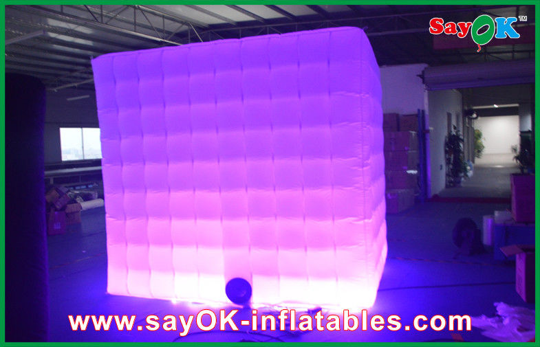Portable Photo Booth 210d Oxford Cloth Waterproof Inflatable Photo Booth Tent Purple Led Light