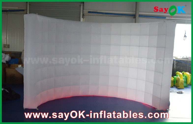 Inflatable Led Photo Booth White Durable Curved Inflatable Lighting Tent For Promotion / Advertising