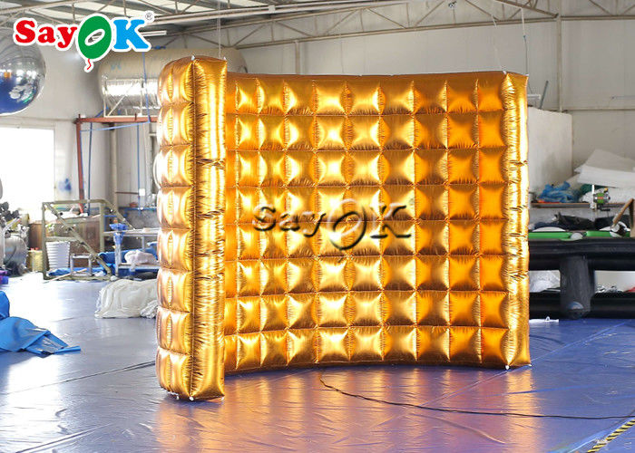 Event Booth Displays Gold Curve Led Portable Photo Booth Wall For Party Advertising Wedding