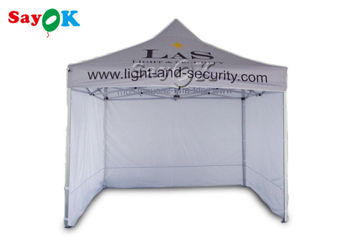 Waterproof Canopy Tent 3 X 3m Aluminum Folding Tent With Three Side Walls Print For Advertising