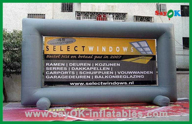 Blow Up Projector Screen Blue Color Inflatable Movie Screen / Gray Inflatable Billboard