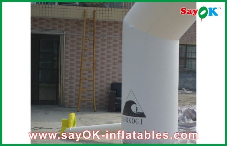 Entrance Gate Arch Designs White Advertising 0.45mm PVC Inflatable Arch , Inflatable Star Finish Line Outdoor