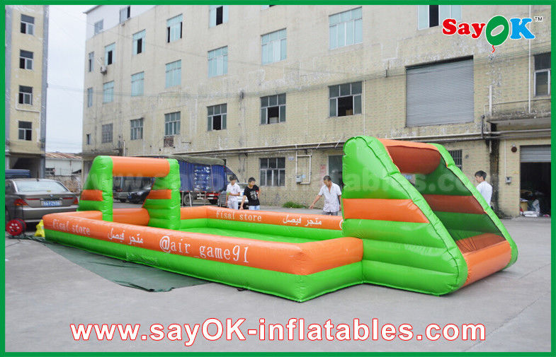 Giant Inflatable Football Colorful Soccer Goal Inflatable Obstacle Course Inflatable Soap Football Field