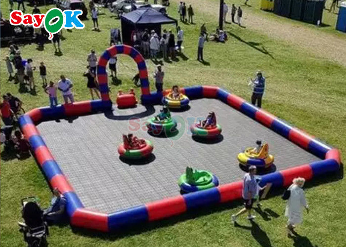 Outdoor Inflatable Games 4x4m Giant Tarpaulin Inflatable Bumper Track For Sports Games