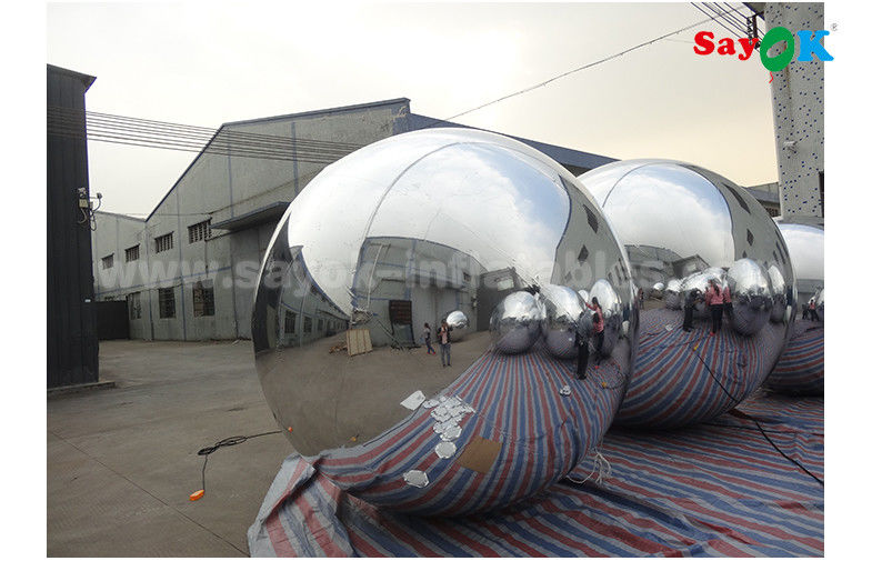 Gold Mirror Ball Lightweight Silver Dia 2m Inflatable Balloon For Advertising Easy To Carry
