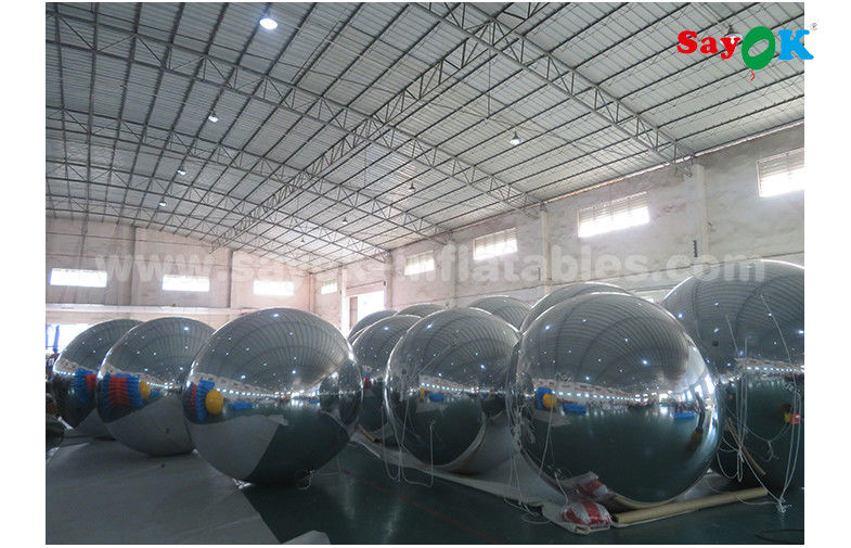 Gold Mirror Ball Lightweight Silver Dia 2m Inflatable Balloon For Advertising Easy To Carry