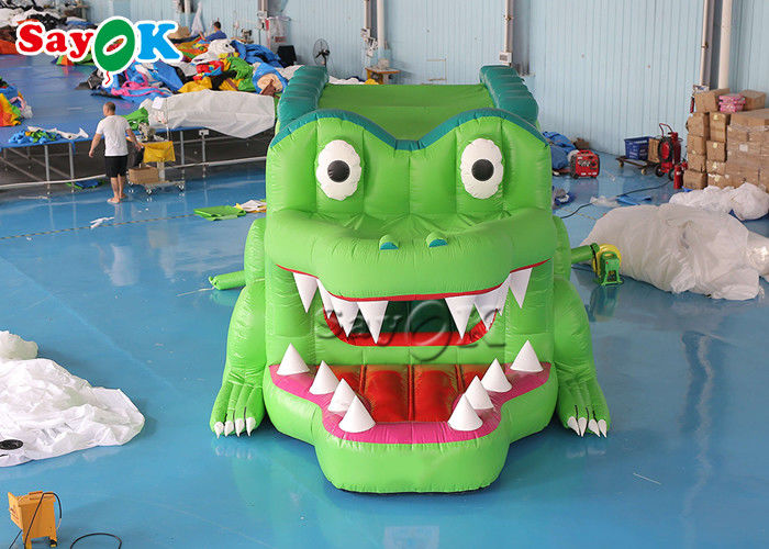 Inflatable Dry Slide Jumping Bouncer Outdoor Indoor Green Alligator Inflatable Bouncer Slide 8x2.8x3mH