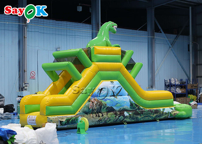Inflatable Jumping Bouncer Inflatable Dinosaur Slide Themed Inflatable Water Slide 9.3x2x3.5mH Logo Printing