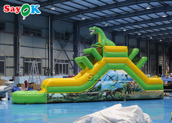 Inflatable Jumping Bouncer Inflatable Dinosaur Slide Themed Inflatable Water Slide 9.3x2x3.5mH Logo Printing