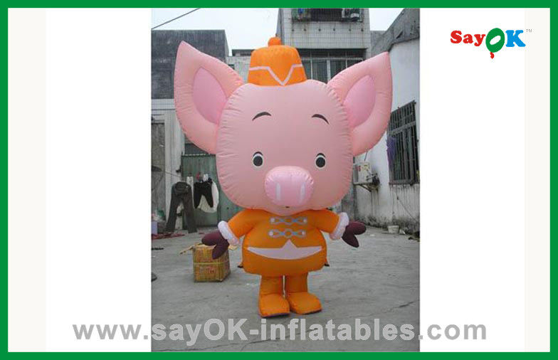 Cartoon Characters For Birthday Parties Custom Standing Colorful Inflatable Pig Inflatable Cartoon Chracter
