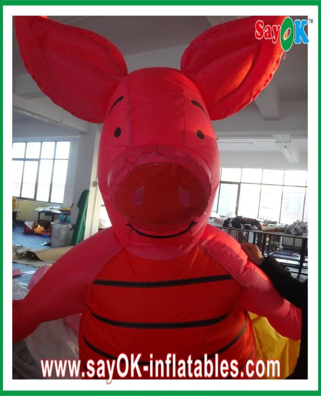Inflatable Balloons Advertising Durable Inflatable Cartoon Characters 0.5mm PVC Piglet Moving Cartoon