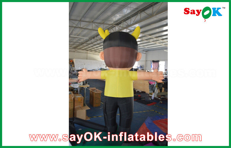 Inflated Cartoon Characters Oxford Cloth Inflatable Cartoon Characters Yellow Boy Children For Advertising
