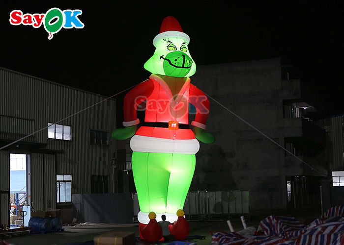 Giant Inflatable Dog Cartoon Characters Inflable Grinch Balloon Santa Christmas For Decoration