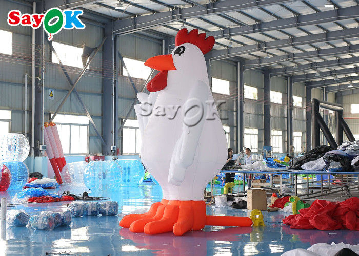 Festival Party Decor White Inflatable Cartoon Characters 13ft Animal Chicken Rooster Model Inflatable Yard Decorations
