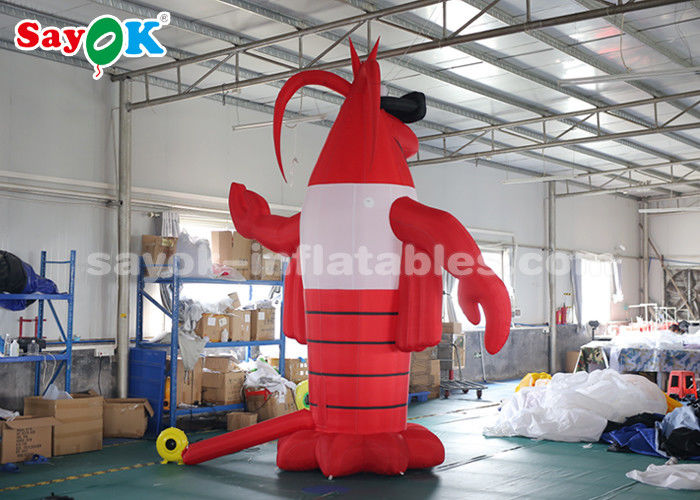 Inflated Cartoon Characters 4m Red Outdoor Crawfish Inflatable Cartoon Characters For Lobster Festival